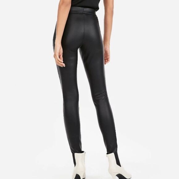 Express Faux Leather Leggings in Matte Black - Picture 2 of 9